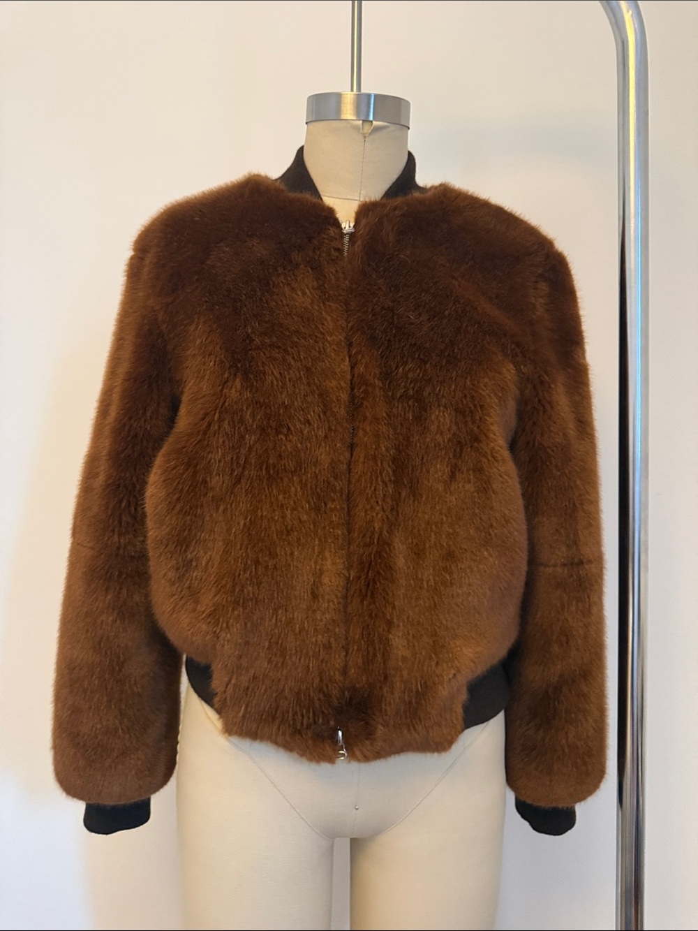 Elizabeth and James Brown Faux Fur Bomber Jacket